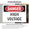 Signmission High Voltage Danger Sign, Vinyl Decal, 14in W x 10in L, 2PK OS-2PACK-DS-D-1014-L-1327 - alternate 4